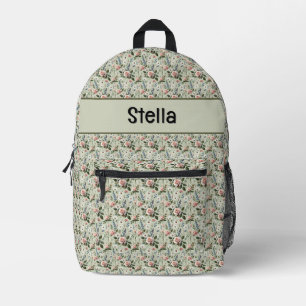 Vintage Pastel Floral Botanical Pattern Printed Backpack