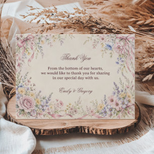 Vintage Pastel Floral Gratitude Thank You Card