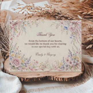 Vintage Pastel Floral Gratitude Thank You Card