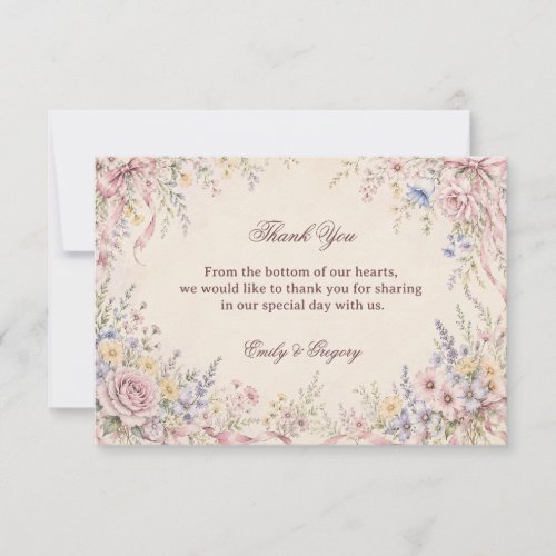 Vintage Pastel Floral Gratitude Thank You Card