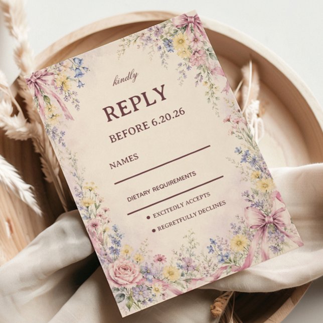 Vintage Pastel Floral RSVP Card (Creator Uploaded)