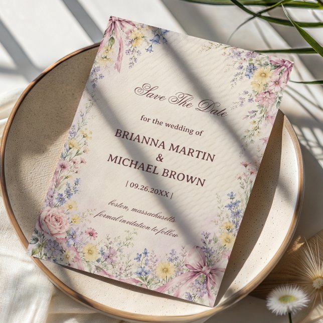 Vintage Pastel Floral Save The Date (Creator Uploaded)