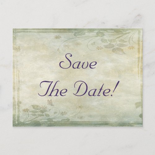 Vintage Pastel Floral Wedding Announcement Postcard