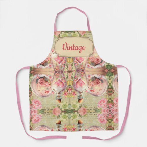 Vintage pastel florals apron