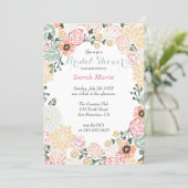 Vintage Pastel Flower Wreath Party Invitation (Standing Front)
