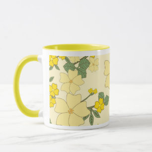 Vintage pastel lemon yellow floral Mother's Day Mug