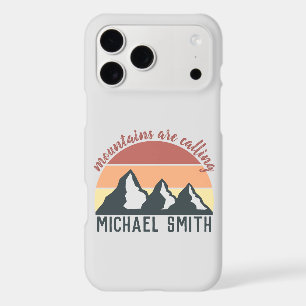 Vintage pastel mountains are calling monogram grey iPhone 17 pro max case