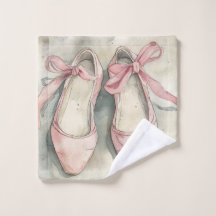 Vintage Pastel Pink Ribbon Ballet Flats