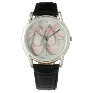 Vintage Pastel Pink Ribbon Ballet Flats Watch