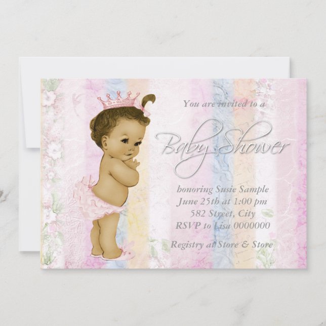 Vintage Pastel Rainbow Baby Shower Invitation (Front)