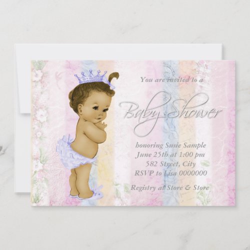 Vintage Pastel Rainbow Baby Shower Invitation