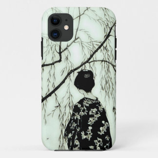 Vintage Pastel Tree Japanese Woman iPhone Case