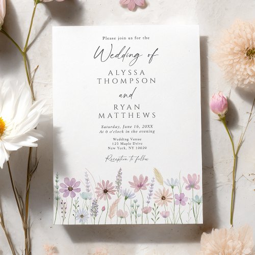 Vintage Pastel Wildflower Meadow Wedding
