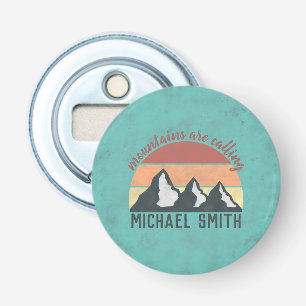 Vintage pastels mountains are calling monogram bottle opener