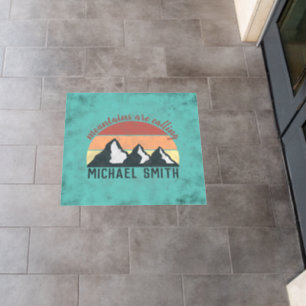 Vintage pastels mountains are calling monogram floor decals