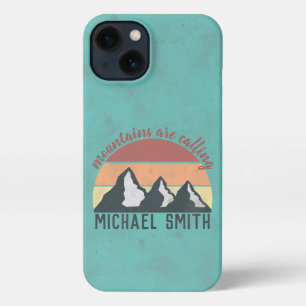 Vintage pastels mountains are calling monogram iPhone 13 case