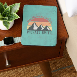 Vintage pastels mountains are calling monogram kindle cover