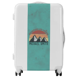 Vintage pastels mountains are calling monogram luggage