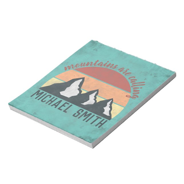Vintage pastels mountains are calling monogram notepad (Rotated)