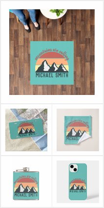 Vintage pastels mountains are calling monogram sky