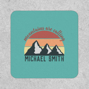 Vintage pastels mountains are calling monogram sky patch