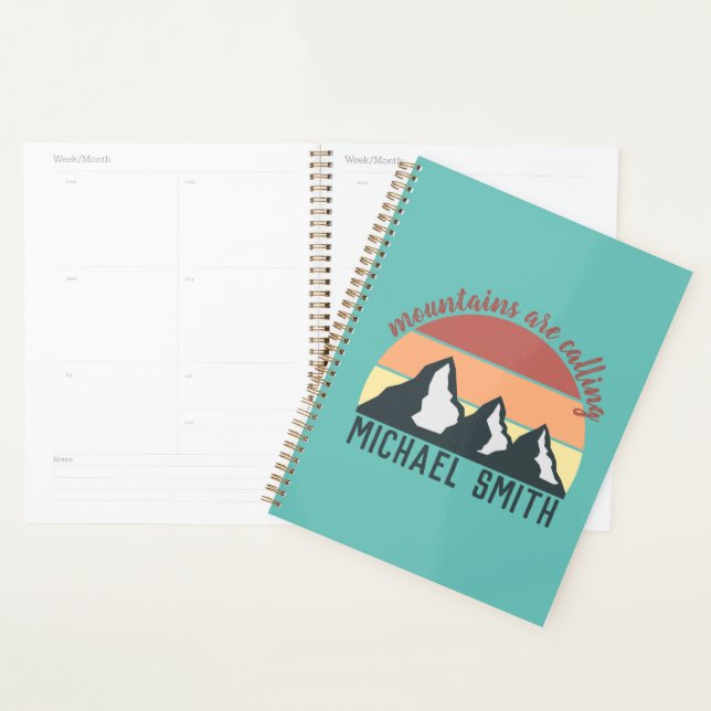 Vintage pastels mountains are calling monogram sky planner (Display)