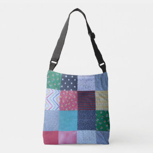 vintage patchwork fabric design colorful crossbody bag