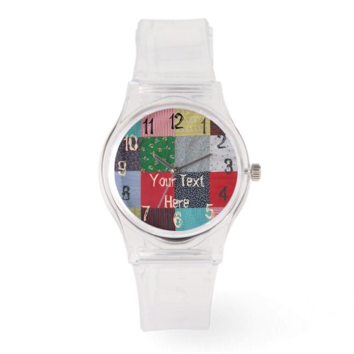 vintage patchwork fabric design colorful watch
