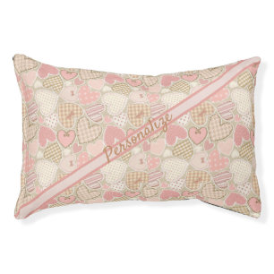 Vintage Patchwork Girly Pink Heart Cat Dog Pet Bed
