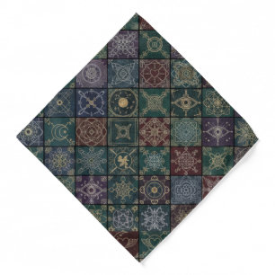 Vintage Patchwork Mosaic Pocket Square Bandana