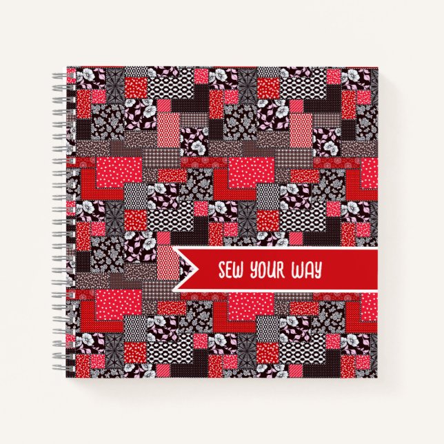 Vintage Patchwork Pattern Notebook (Front)