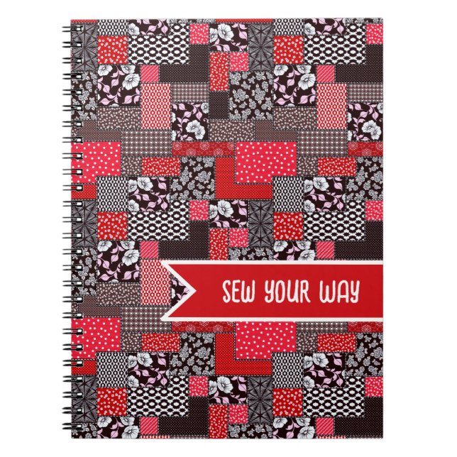 Vintage Patchwork Pattern Notebook (Front)