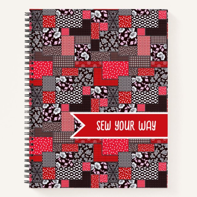 Vintage Patchwork Pattern Notebook (Front)