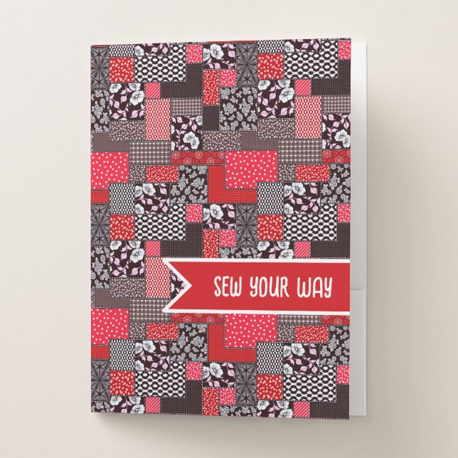 Vintage Patchwork Pattern Pocket Folder (Front)