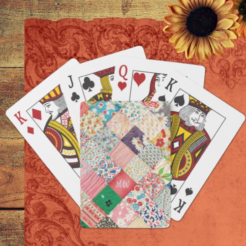 Vintage Patchwork Print Poker Cards