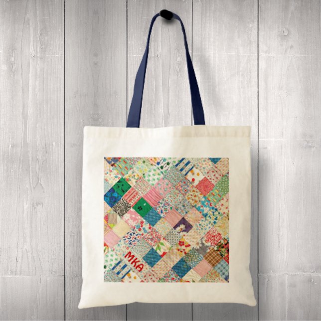Vintage Patchwork Print Tote Bag (Creator Uploaded)