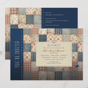 Vintage Patchwork Quilt All-Occasion Invitation