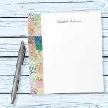 Vintage Patchwork Quilt Border Note Pad<br><div class="desc">Personalize this pretty notepad printed with a vintage patchwork quilt border with your name or other text. Generous blank writing space for all your lists,  small sketches or other daily notes.</div>