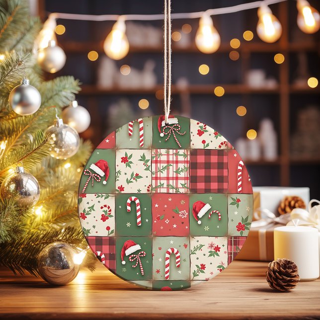Vintage Patchwork Quilt Christmas Ornament (Creator Uploaded)