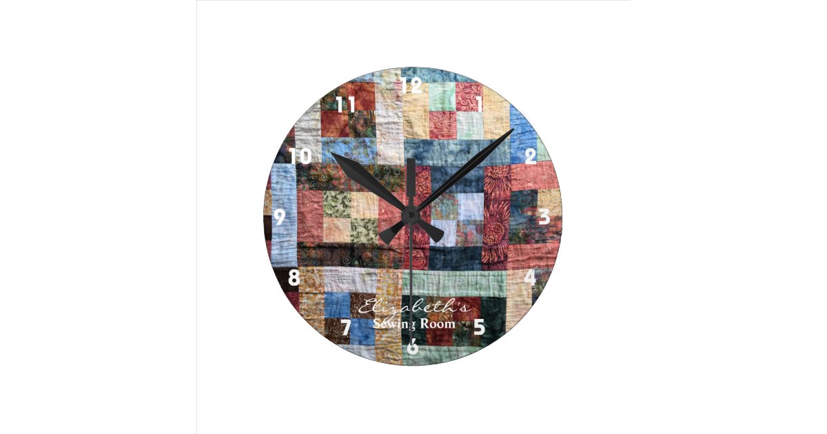 Vintage Patchwork Quilt Clock
