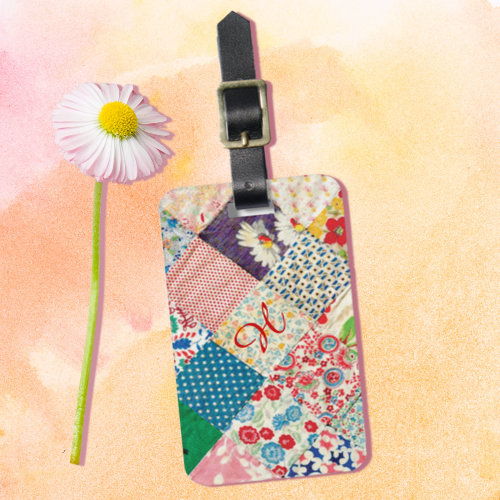 Vintage Patchwork Quilt Luggage Tag Vintage Patchwork Quilt Luggage Tag