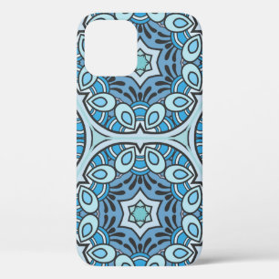 Vintage patchwork quilt pattern. Hand drawn decora iPhone 12 Case