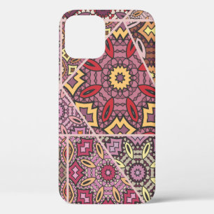 Vintage patchwork quilt pattern. Vintage decorativ iPhone 12 Case