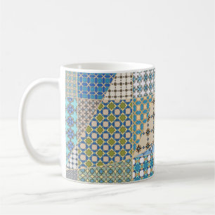 Vintage patchwork quilt pattern. Vintage decorativ Coffee Mug