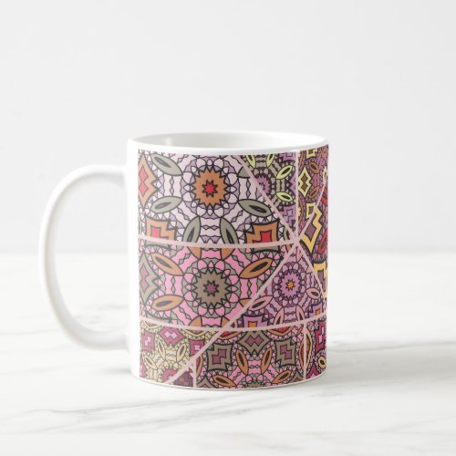 Vintage patchwork quilt pattern Vintage decorativ Coffee Mug