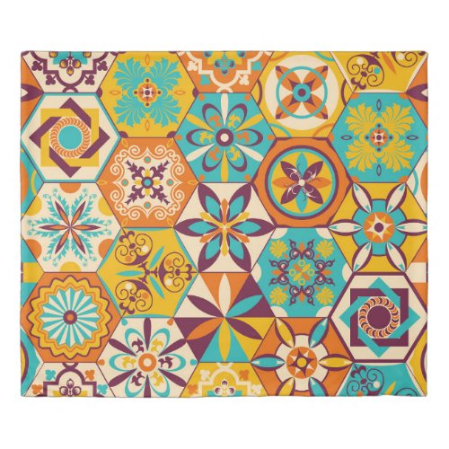 vintage patchwork quilt pattern Vintage decorativ Duvet Cover