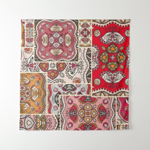 vintage patchwork quilt pattern Vintage decorativ Tapestry