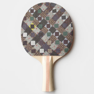 Vintage Patchwork Quilt PhotographTextile Craft Ping Pong Paddle