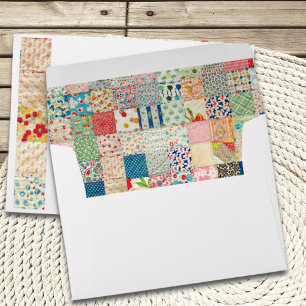 Vintage Patchwork Quilt Print Envelope