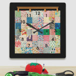 Vintage Patchwork Quilt Square Wall Clock at Zazzle